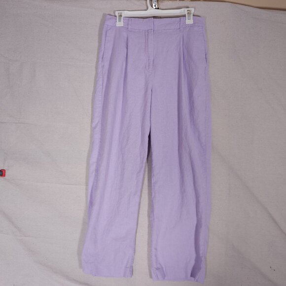 Old Navy Womens Extra High Rise Taylor Wide Leg Pants Large Linen Blend Trouser - Picture 2 of 15